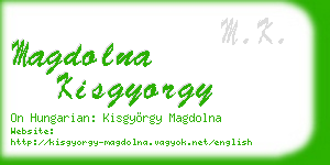 magdolna kisgyorgy business card