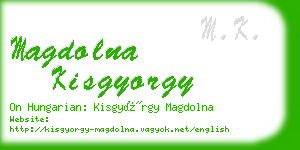 magdolna kisgyorgy business card